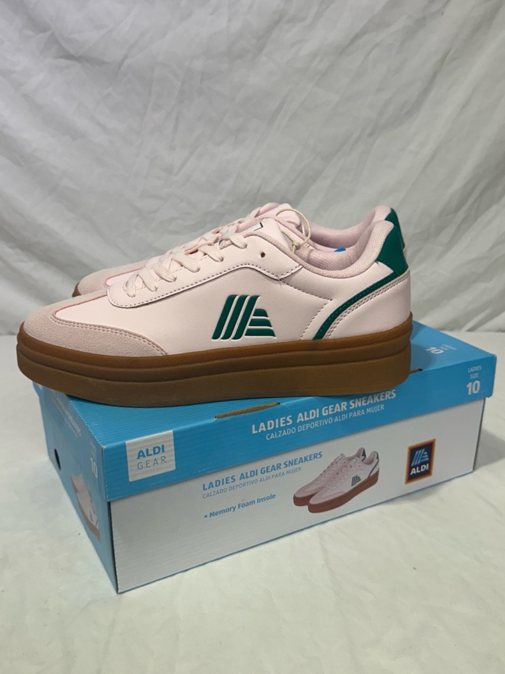 NIB AldiGear Sneakers.  Pink and Green.  Women's Size 10.